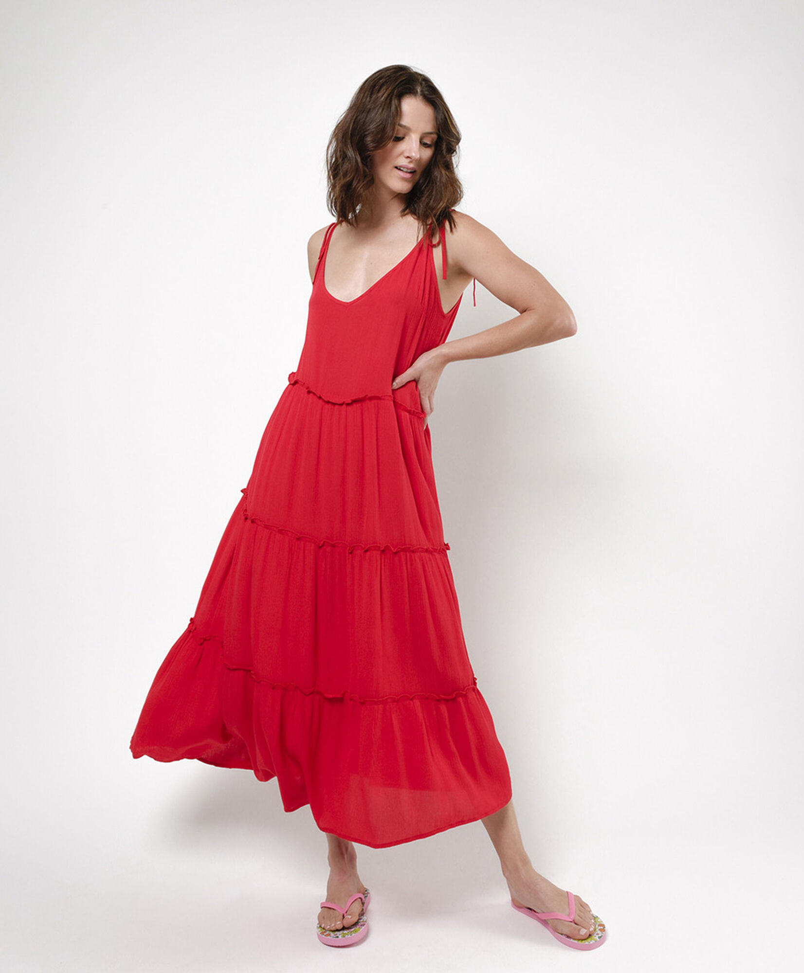 Vestido mujer pisos rojo Vestido mujer pisos rojo