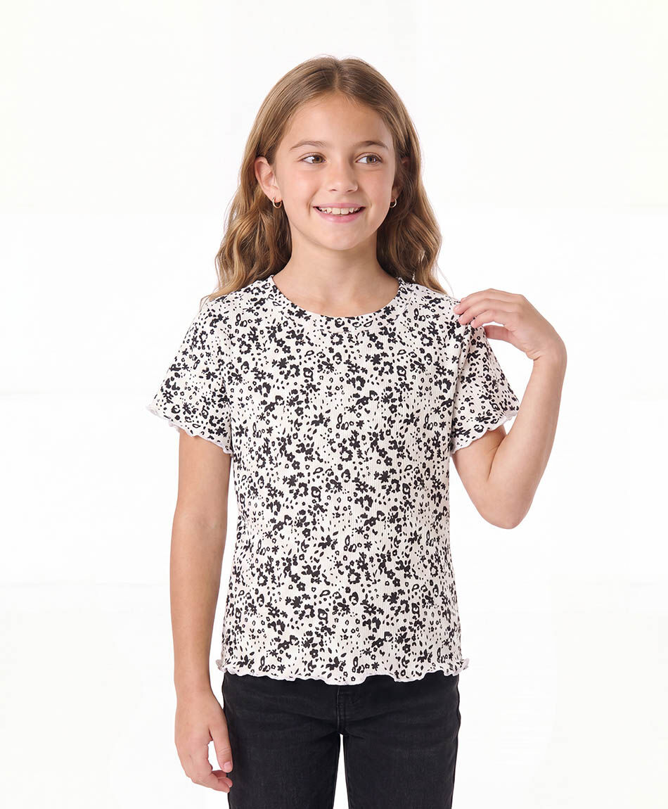 Polera ni&ntilde;a dise&ntilde;o acanalado
