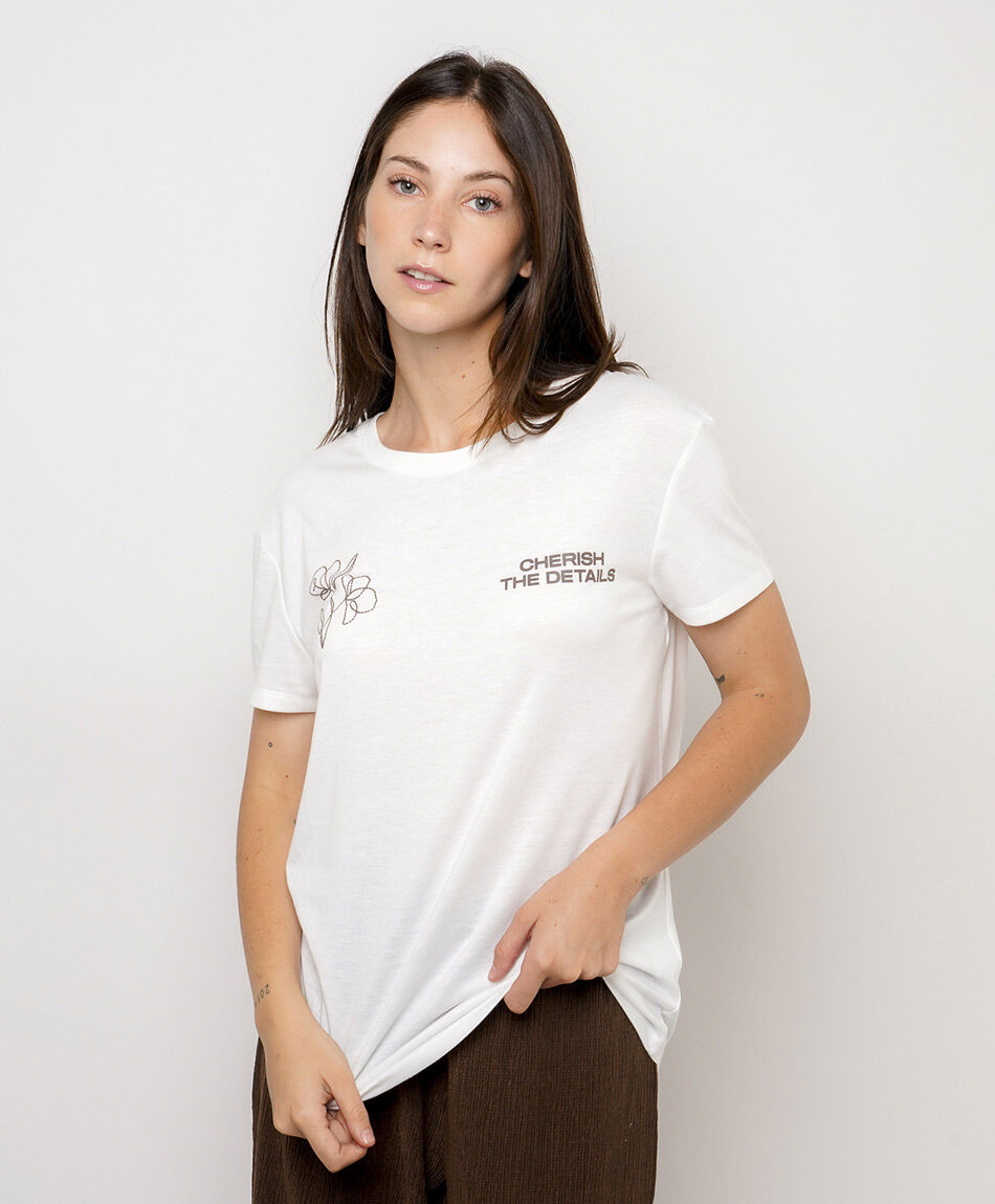 Polera mujer estamapado florero