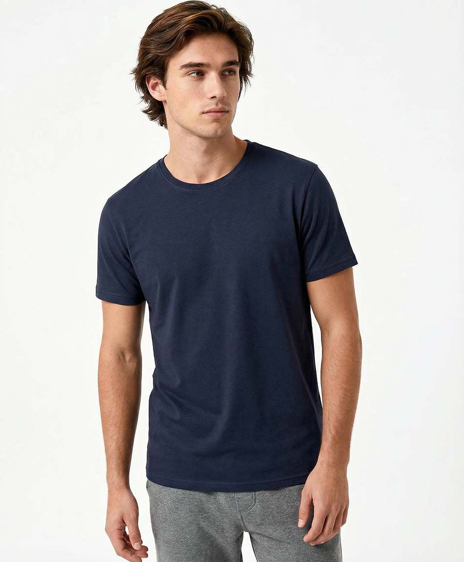 Polera hombre lisa manga corta