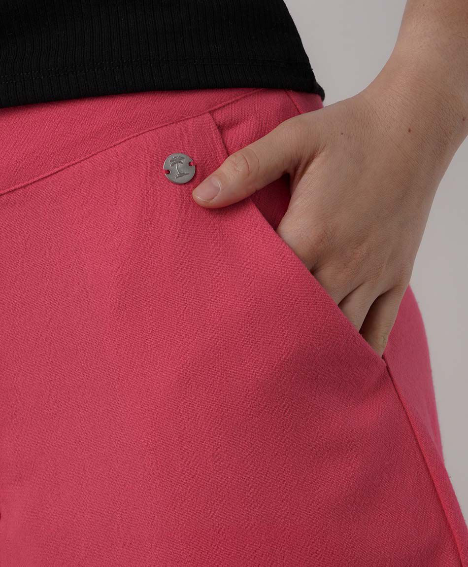 Short mujer lino fucsia