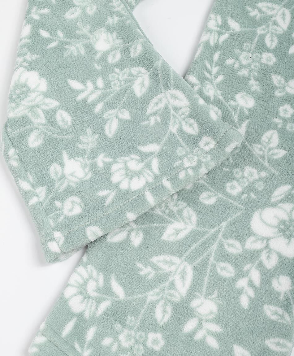 Pijama mujer coral camisero floreado