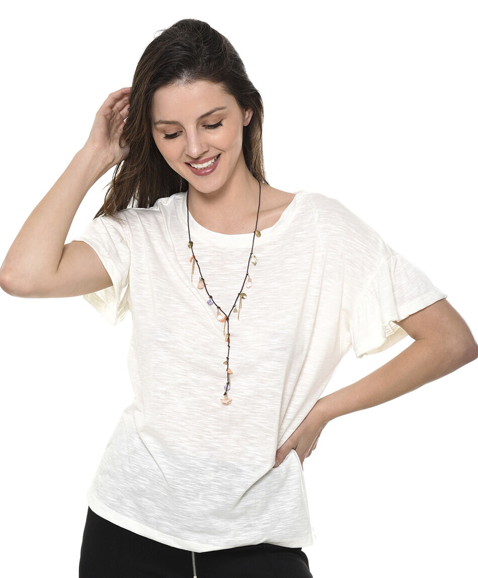 Polera mangas volantes