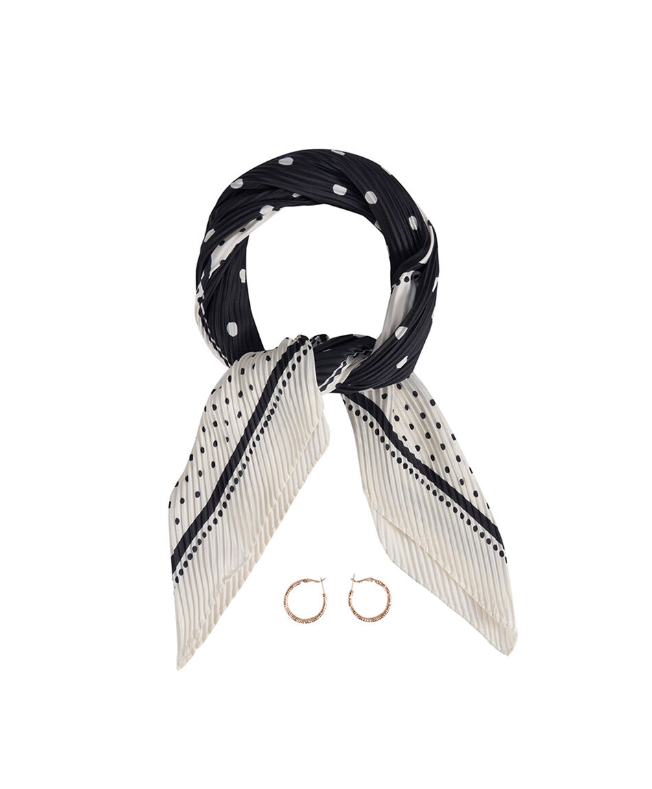 Set pa&ntilde;uelo + aros mujer puntos