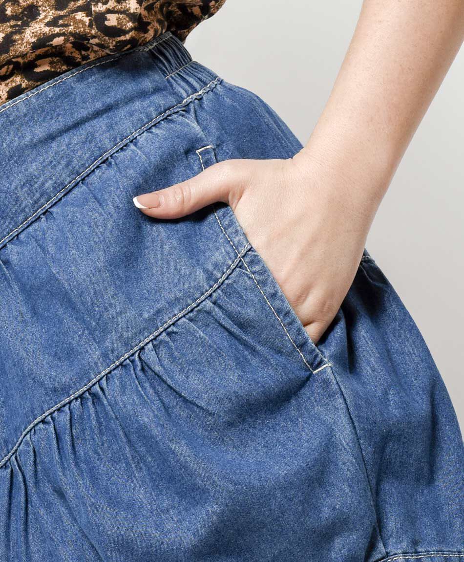 Mini falda denim botones