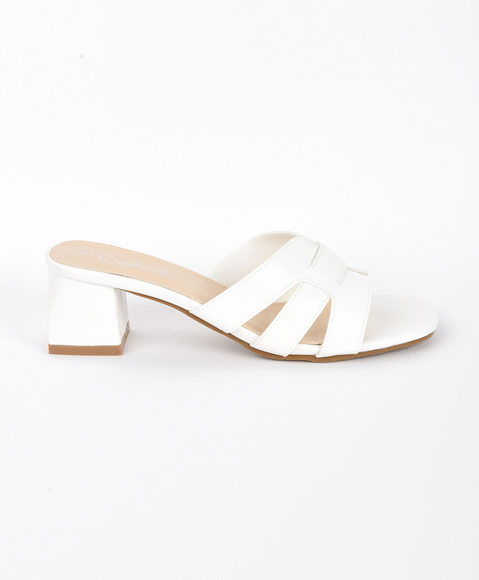 Sandalia mujer blanca taco medio Sandalia mujer blanca taco medio