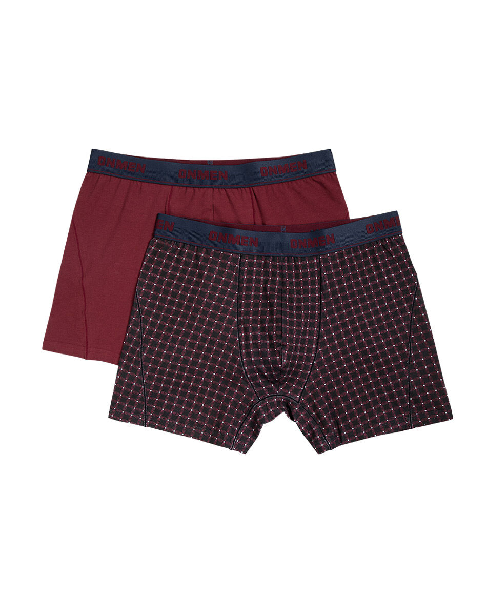Pack 2 boxer hombre rojo oscuro