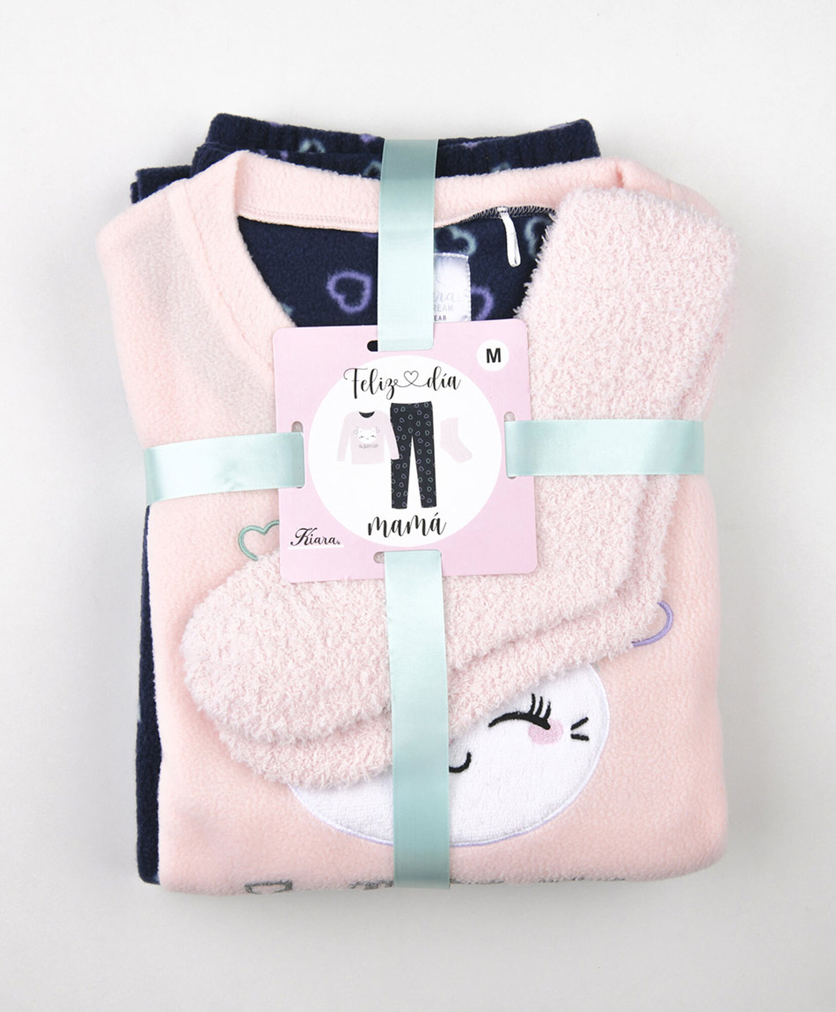 Pijama + calcetines mujer polar gato corazones Pijama + calcetines mujer polar gato corazones