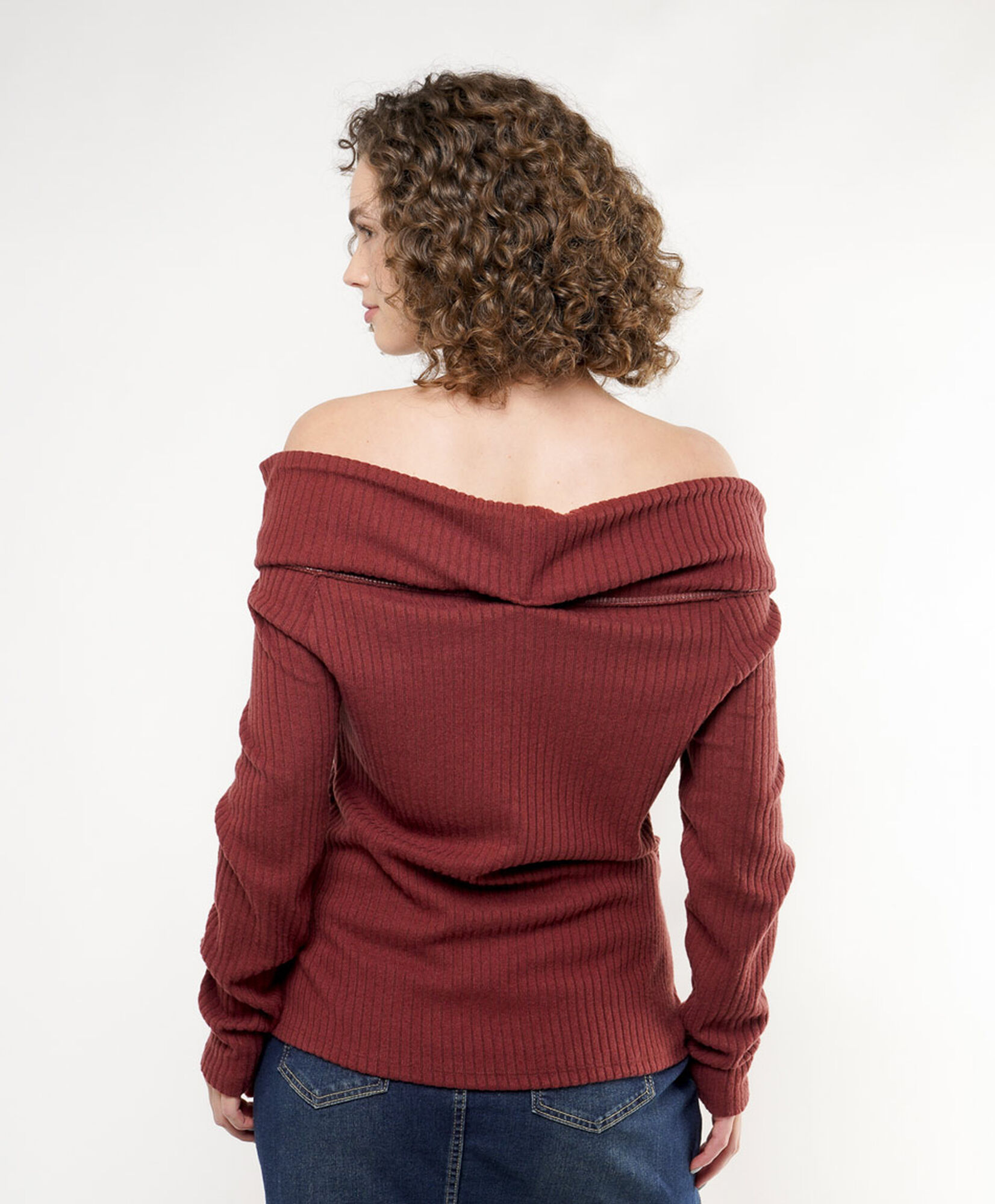 Polera mujer cuello banda Polera mujer cuello banda