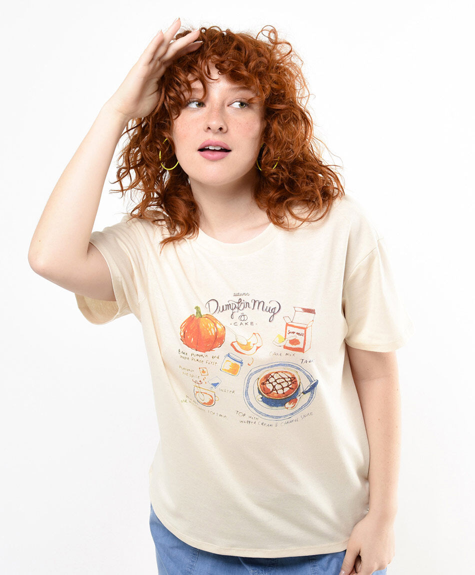 Polera mujer estampado pumpkin