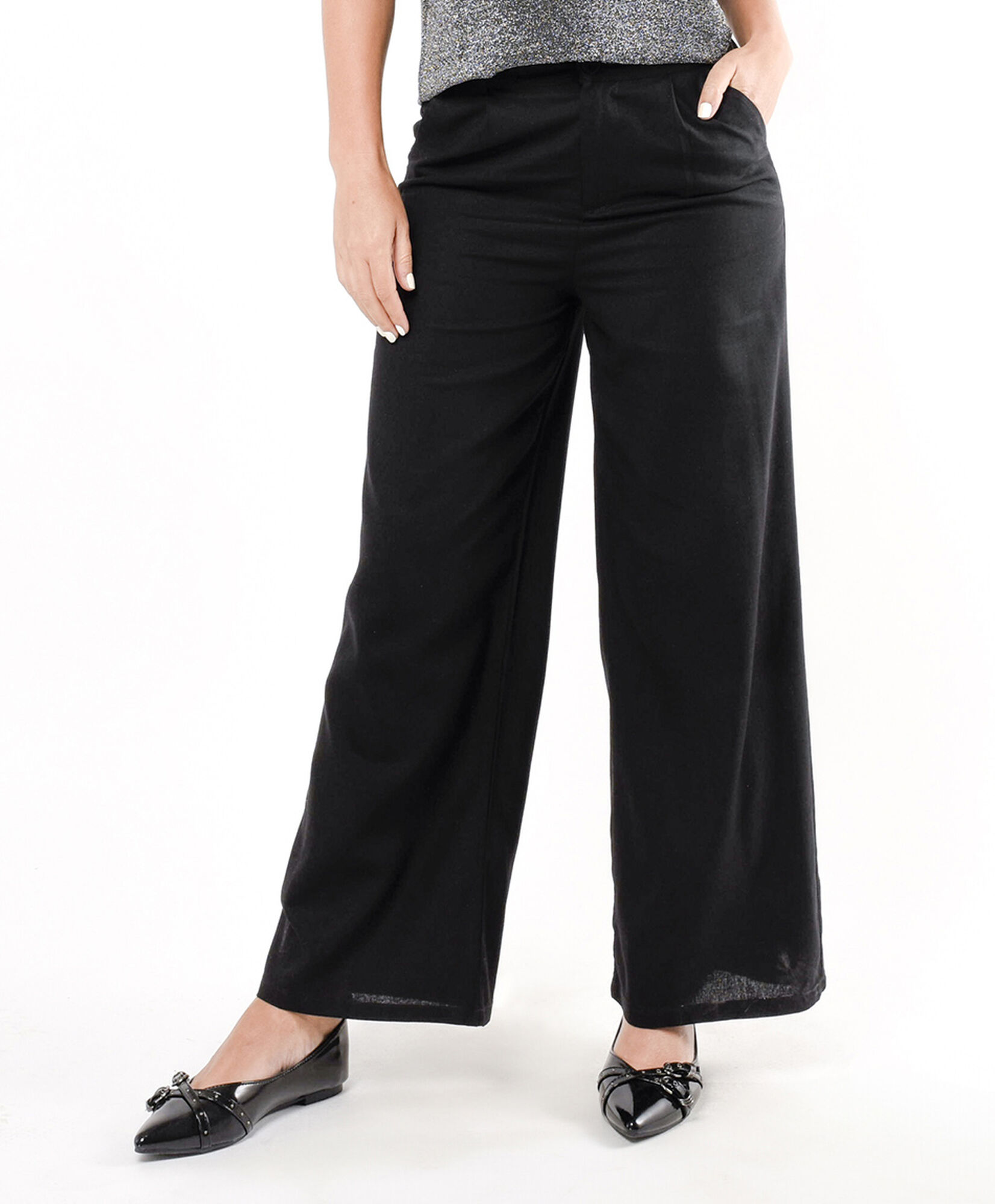 Pantalón mujer negro lino Pantalón mujer negro lino