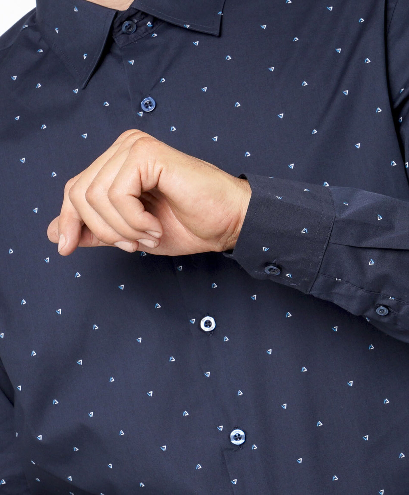 Camisa hombre triángulos azul Camisa hombre triángulos azul