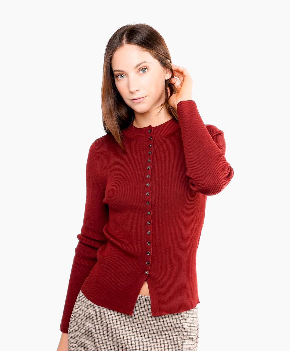 Cardigan mujer con botones frontales