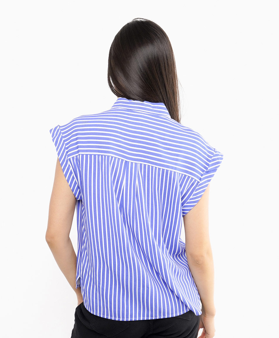 Blusa mujer l&iacute;neas mini manga