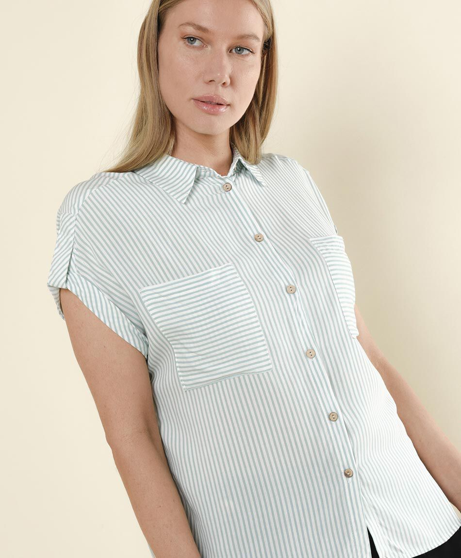 Blusa mujer l&iacute;neas bolsillos