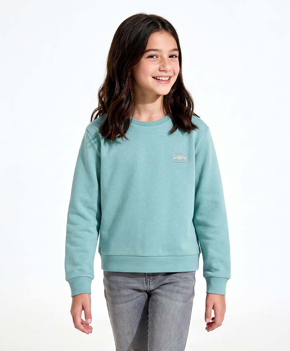 Poler&oacute;n ni&ntilde;a liso turquesa