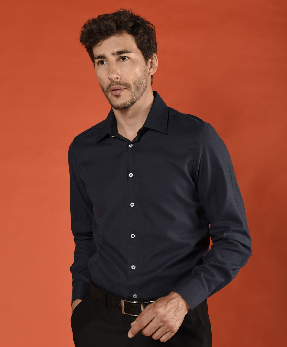 Camisa sin estampado manga larga