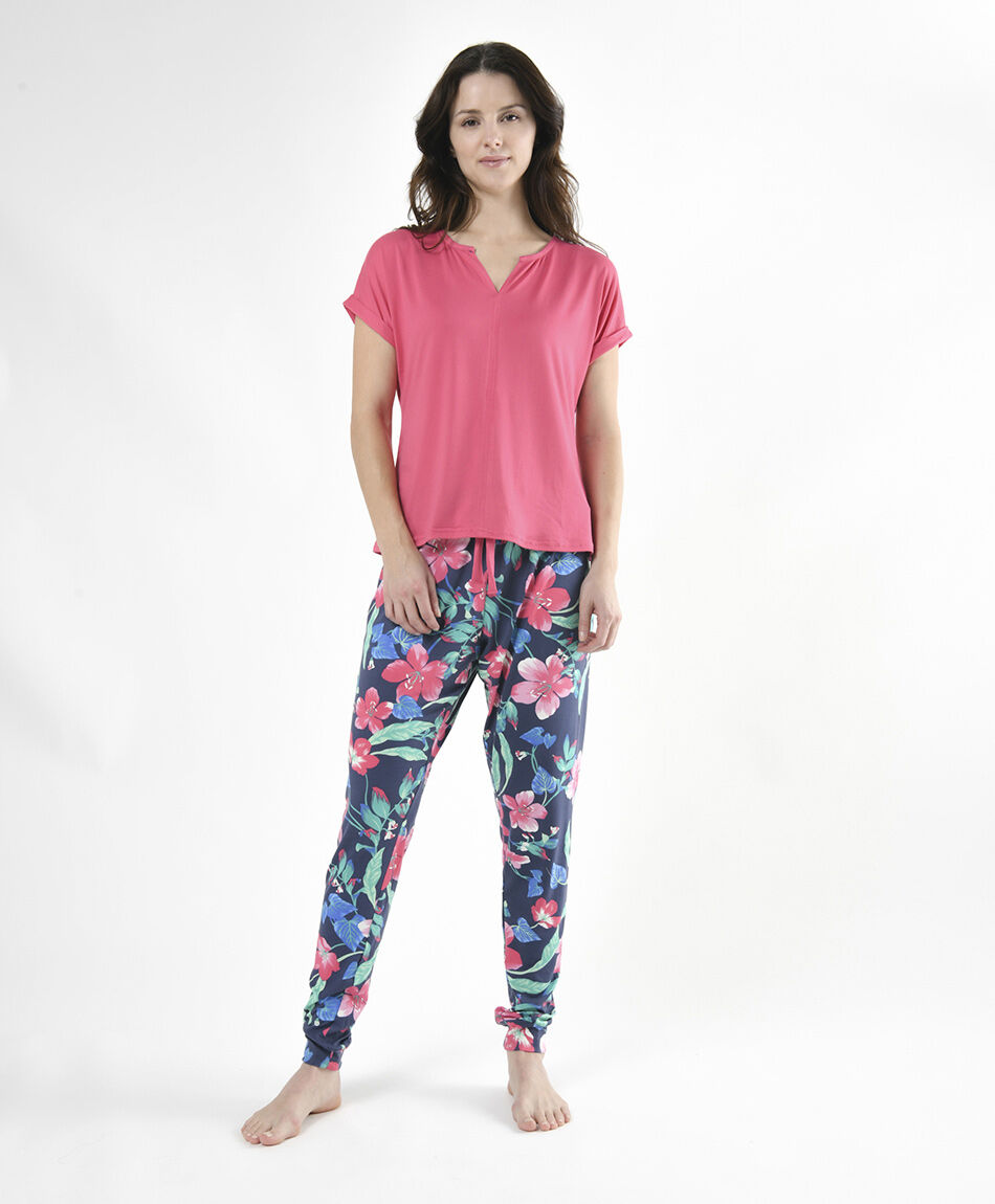 Pijama mujer floreado 2 piezas