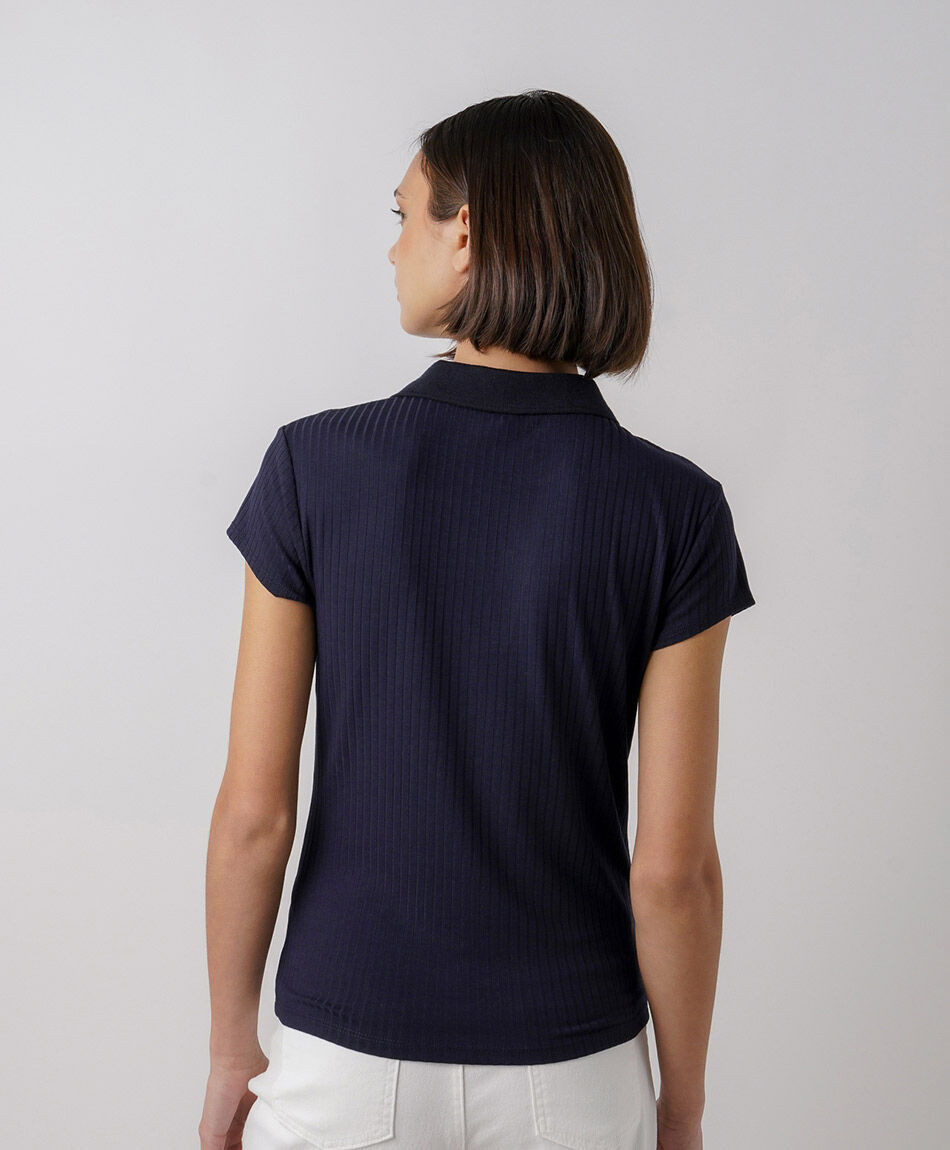 Polera mujer polo canal&eacute; navy