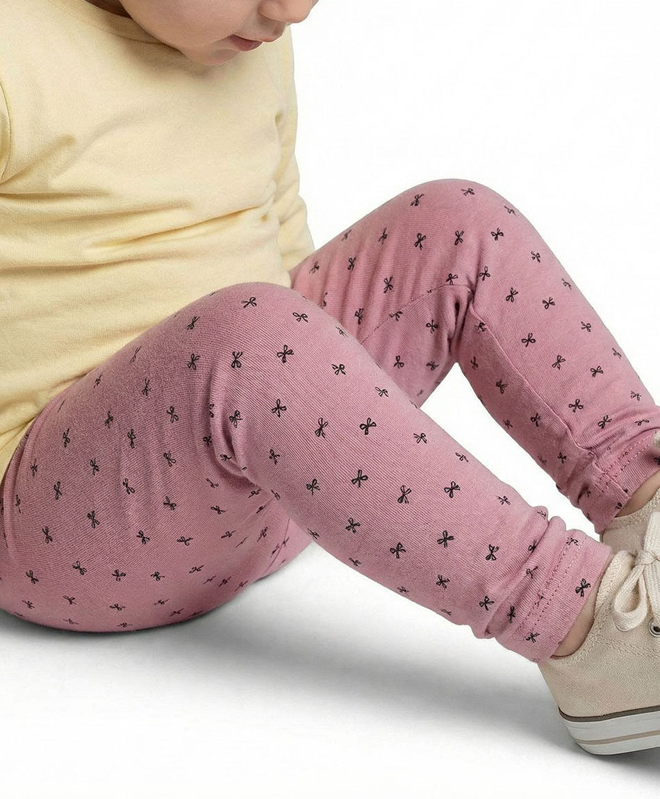 Leggins beb&eacute; forrada lisa rosado