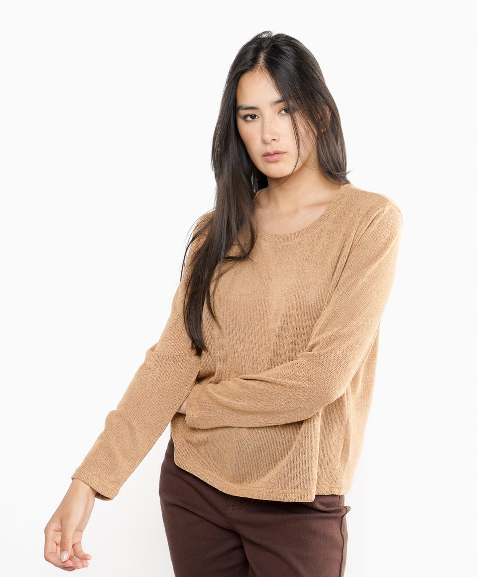 Polera mujer tejido jersey
