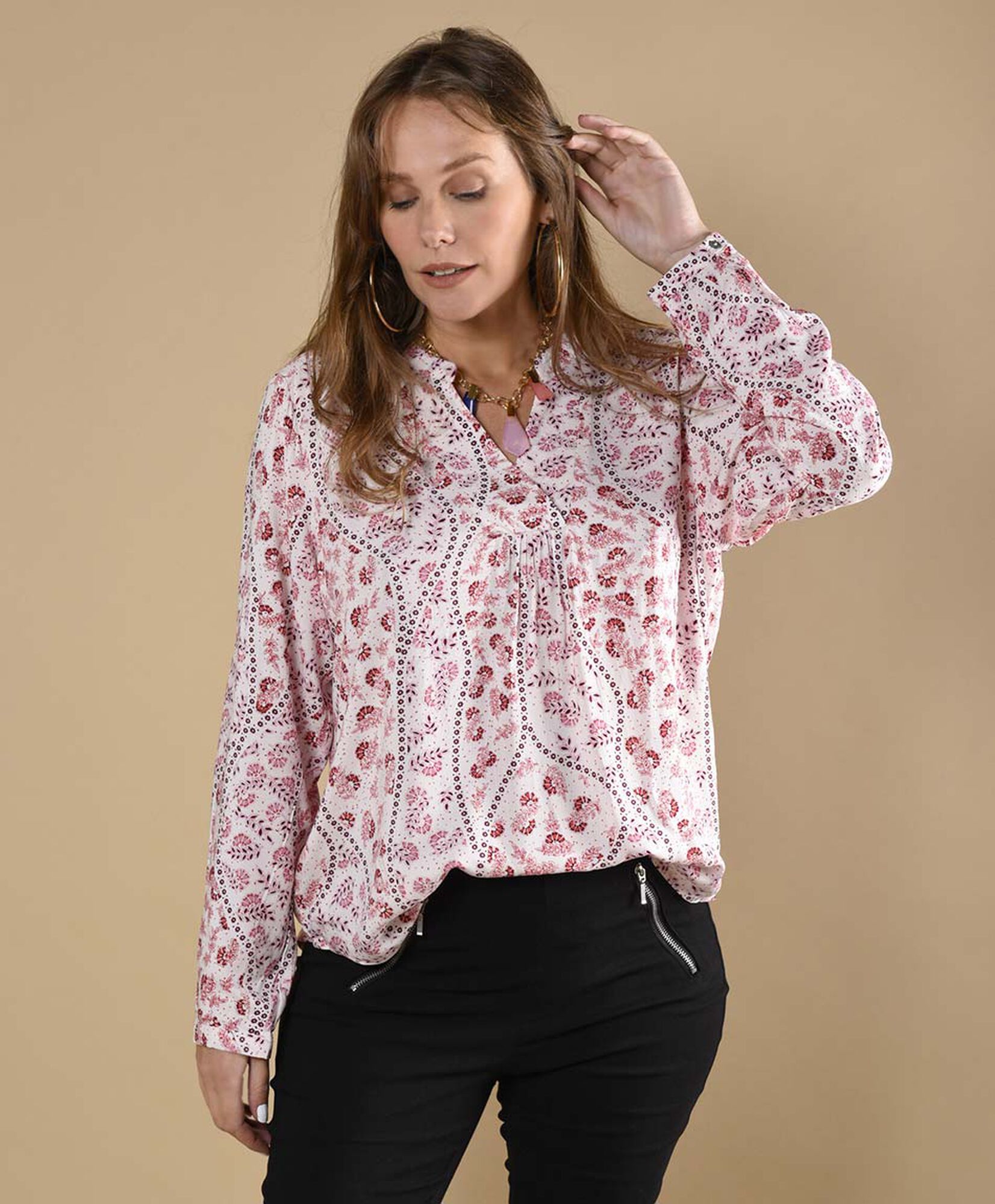 Blusa camisero manga larga Blusa camisero manga larga
