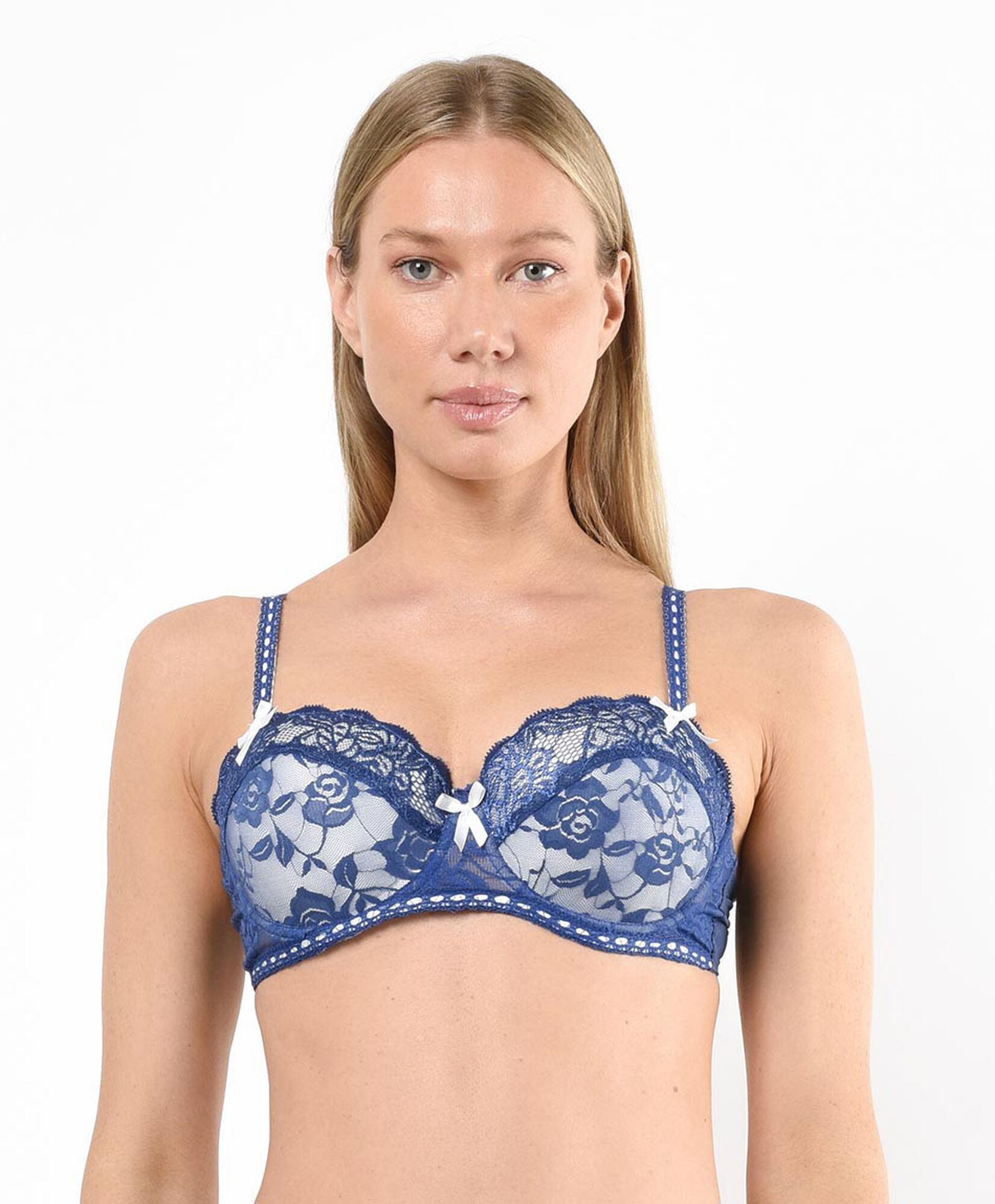 Sostén mujer encajes azul Sostén mujer encajes azul