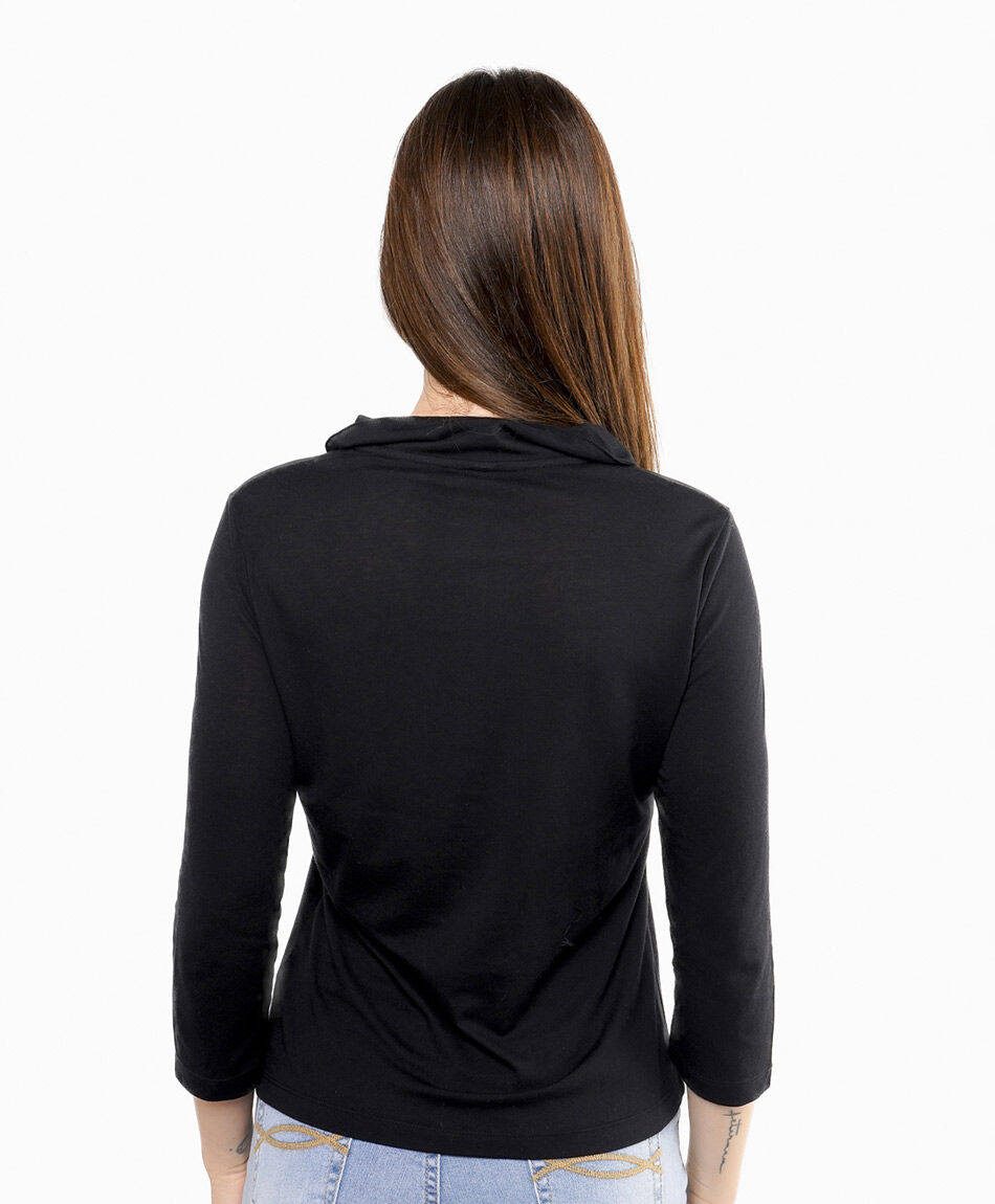 Polera mujer dise&ntilde;o botones black