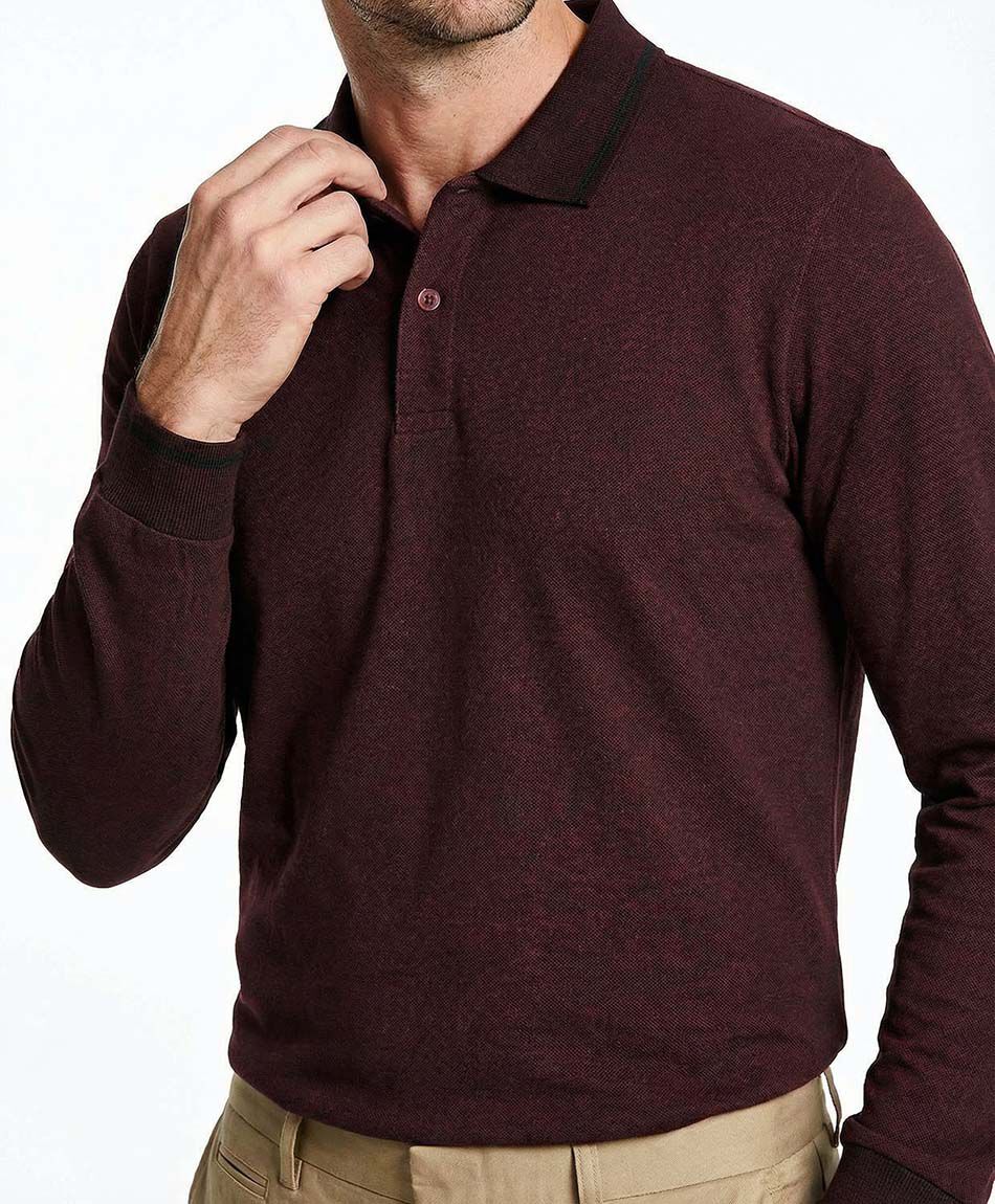 Polera hombre polo burdeo