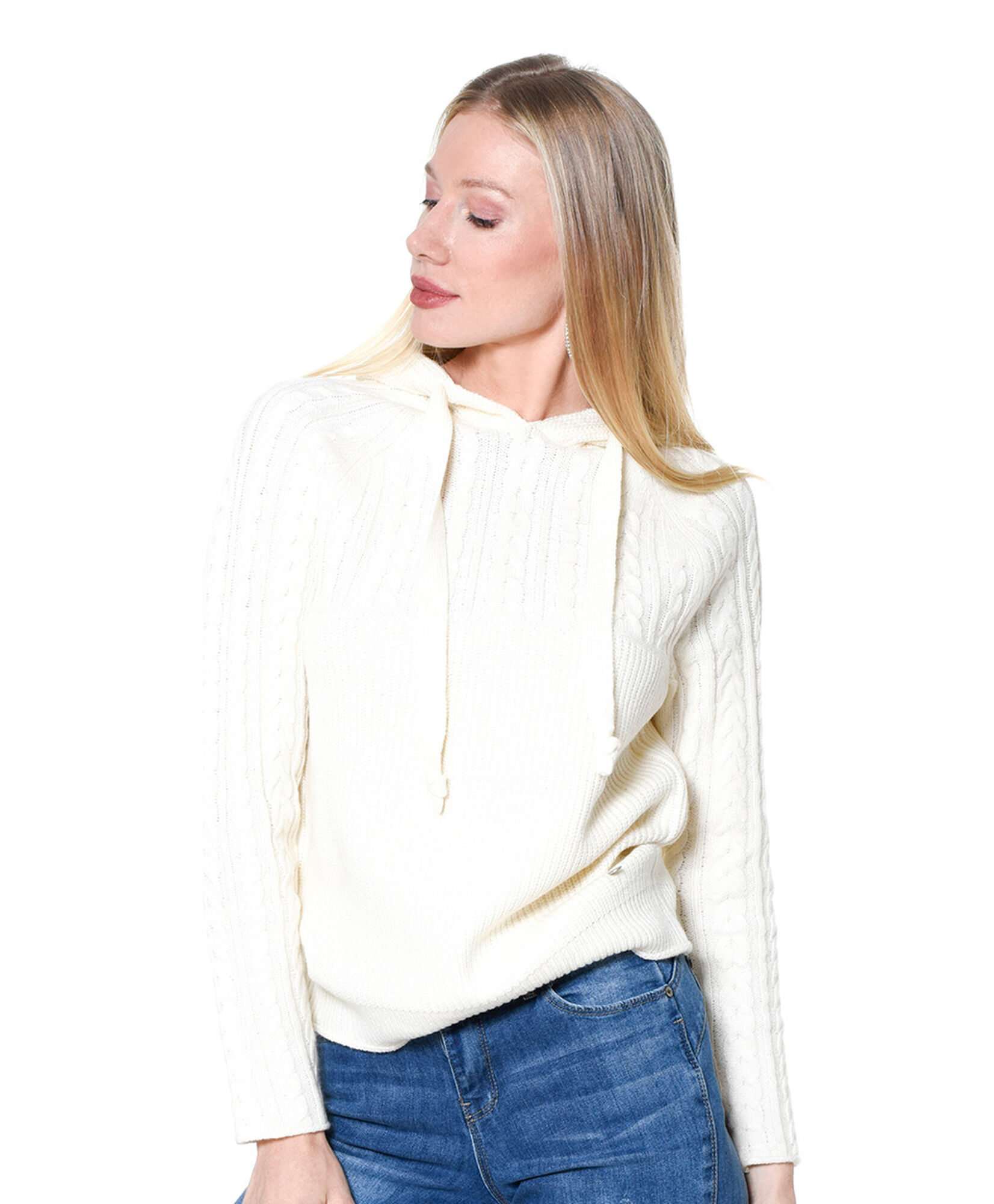 Sweater trenzas capucha Sweater trenzas capucha