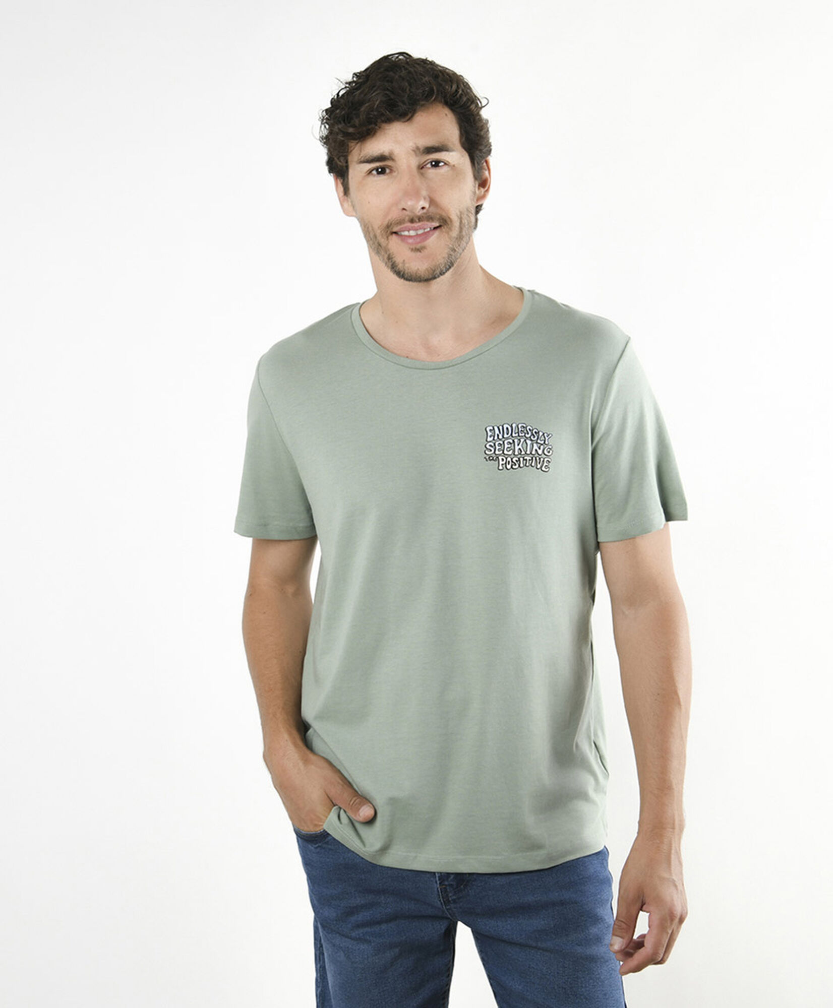 Polera hombre doble estampado positive Polera hombre doble estampado positive