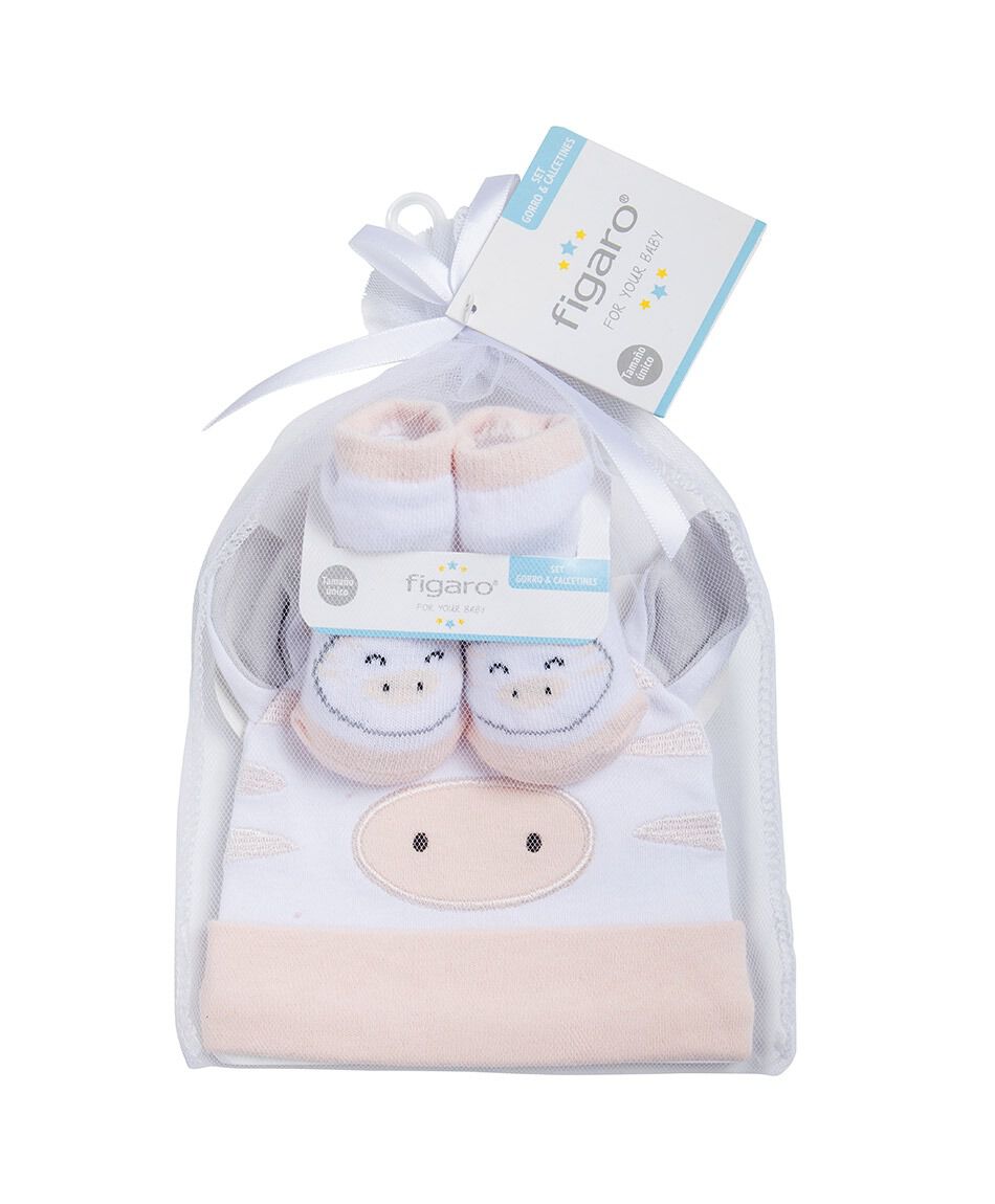 Set gorro + calcetines beb&eacute; animalito
