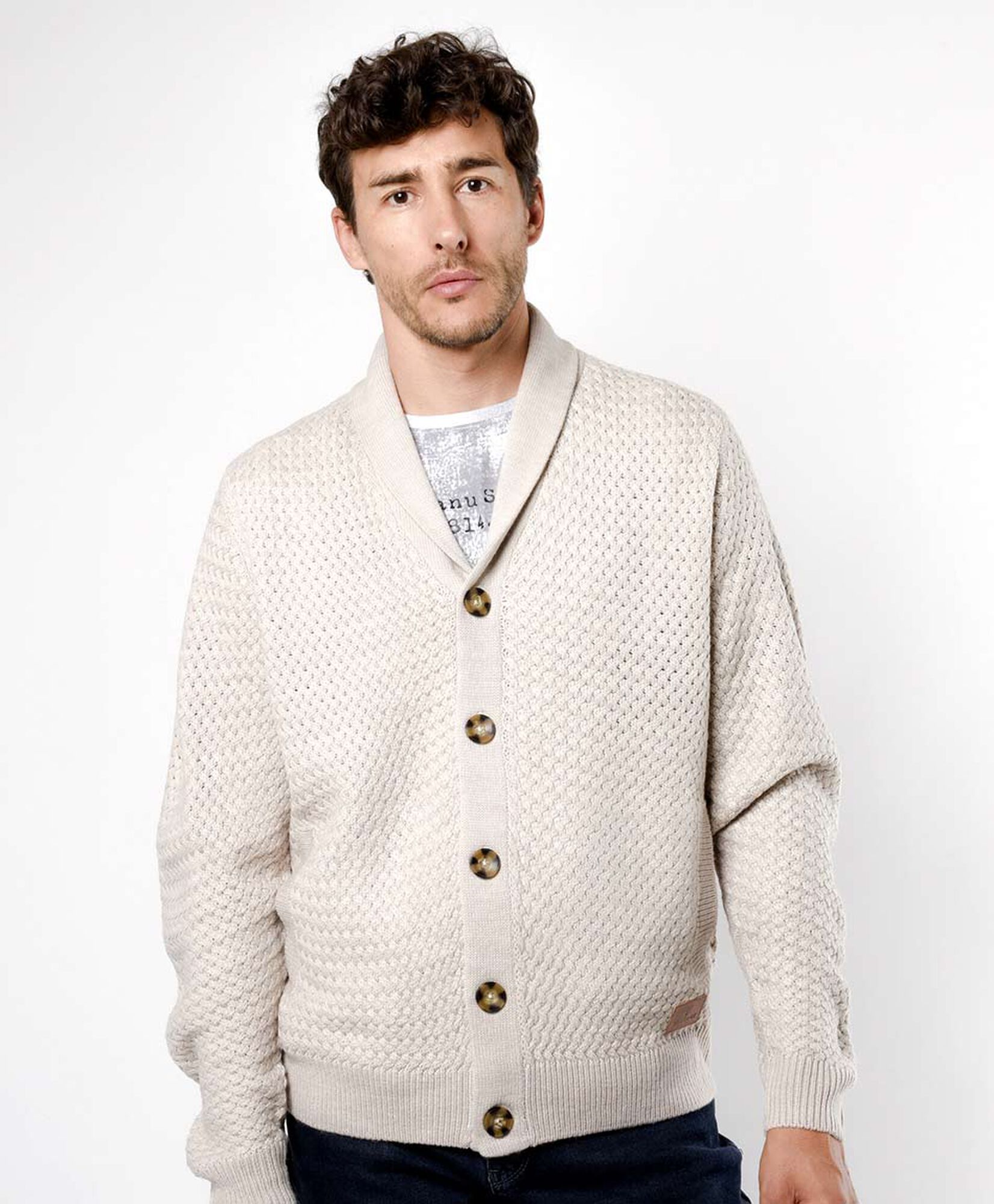 Cardigan hombre jacquard botones Cardigan hombre jacquard botones