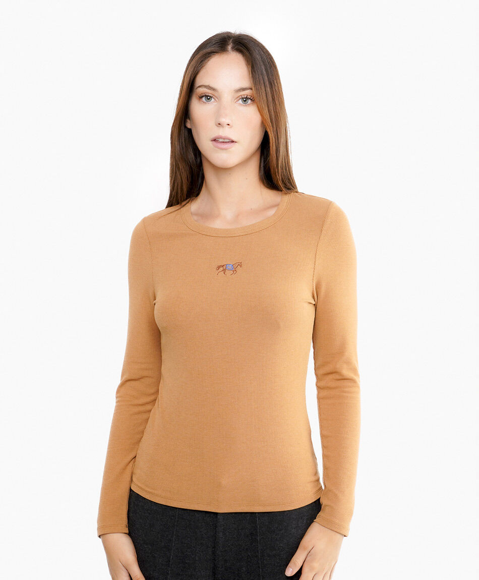 Polera mujer bordado caballo