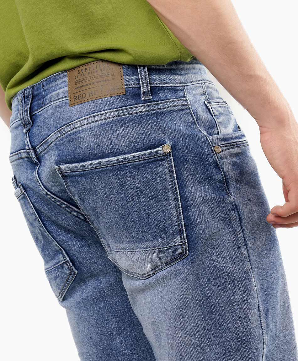 Jeans hombre desgastado slim fit