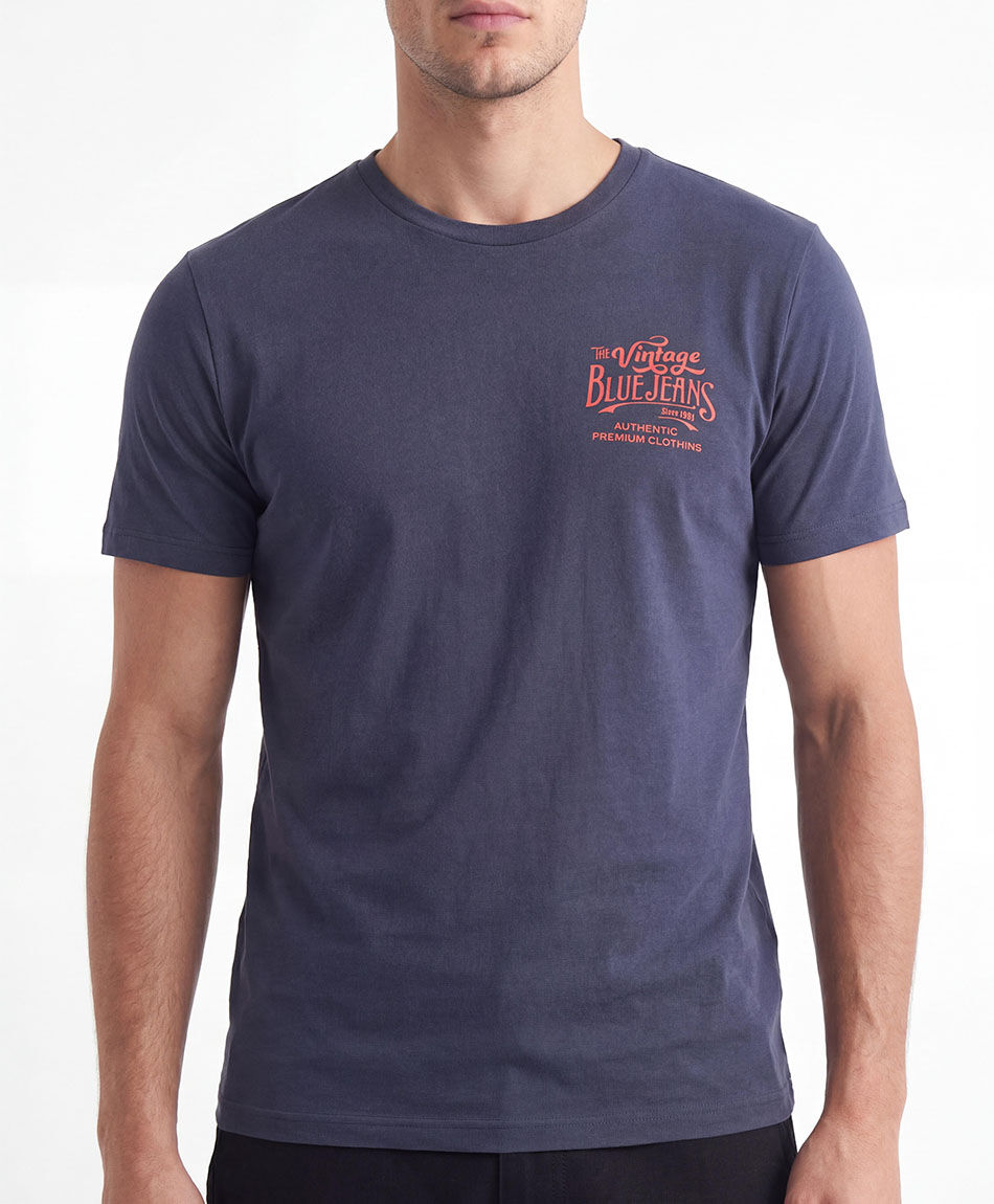 Polera hombre estampado blue jeans