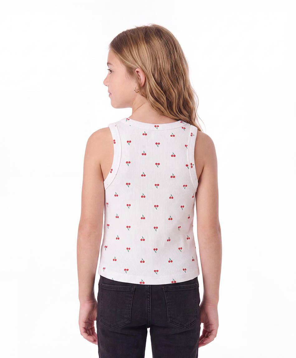 Polera ni&ntilde;a cerezas sin mangas