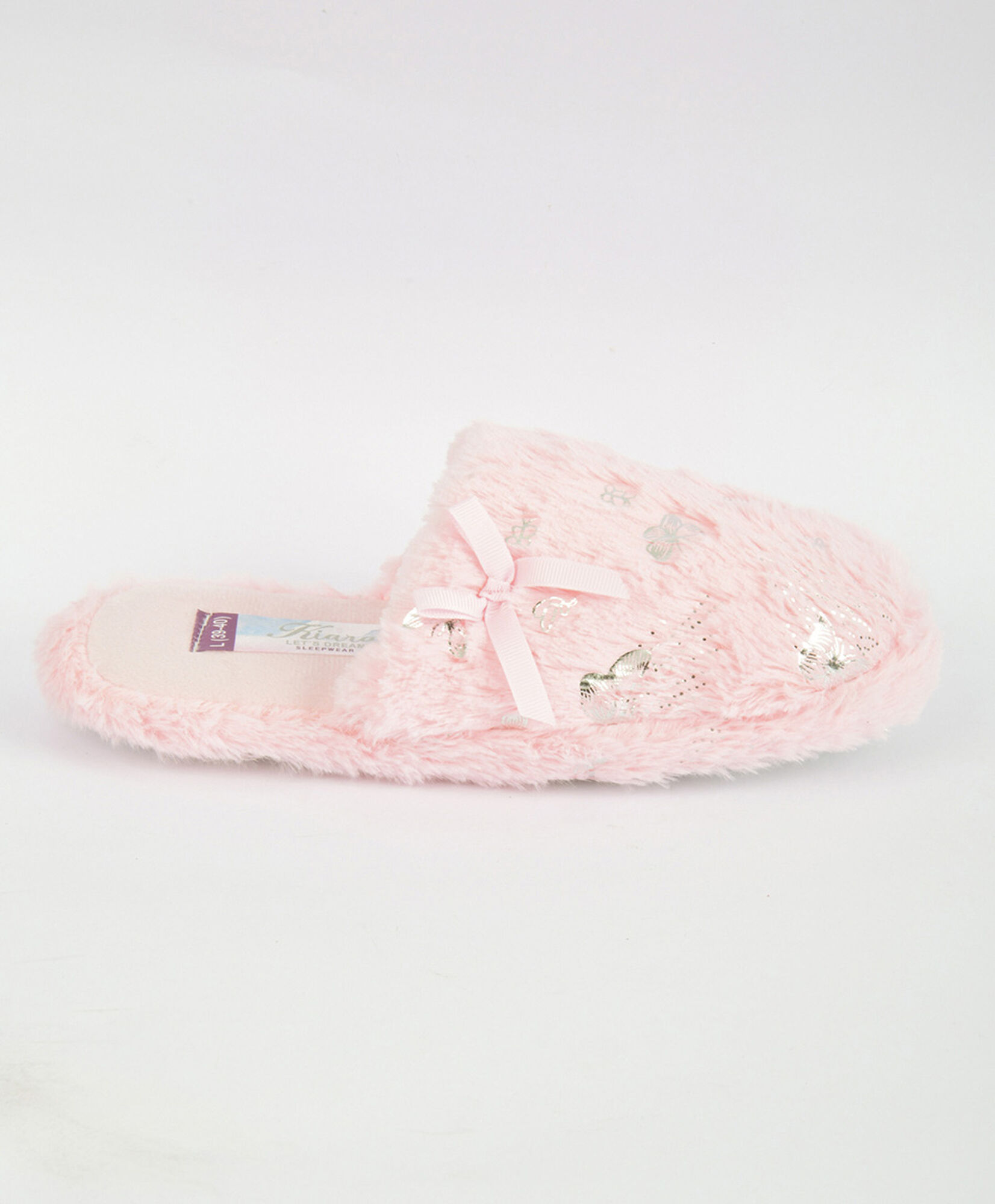Pantufla mujer brillos mariposas rosada Pantufla mujer brillos mariposas rosada