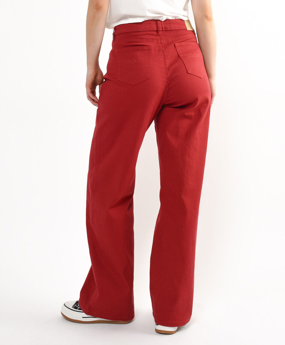 Jeans mujer liso rojo