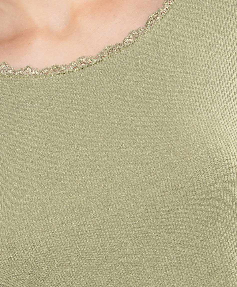 Polera mujer ib con encaje green