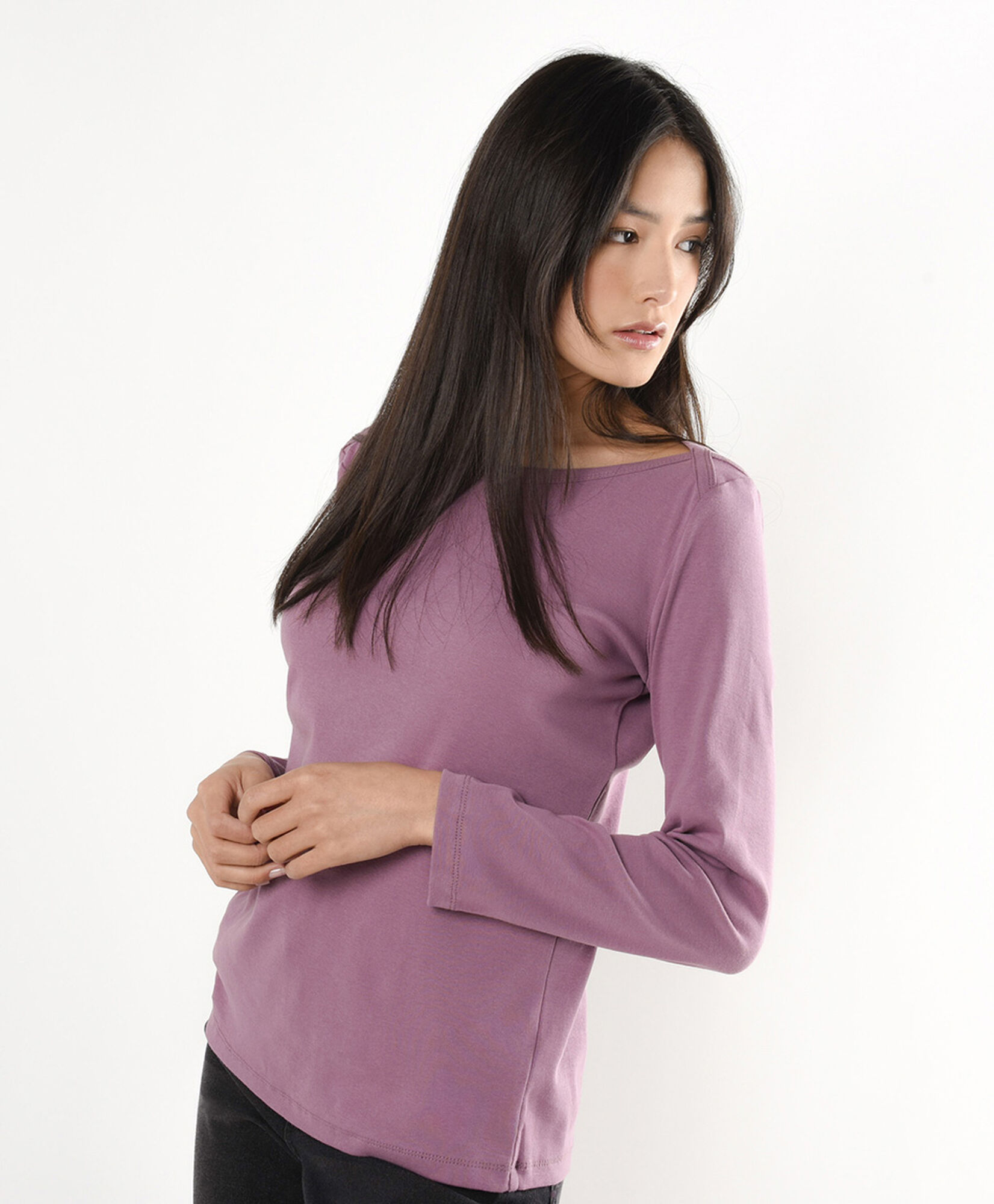 Polera mujer cuello ancho lisa Polera mujer cuello ancho lisa