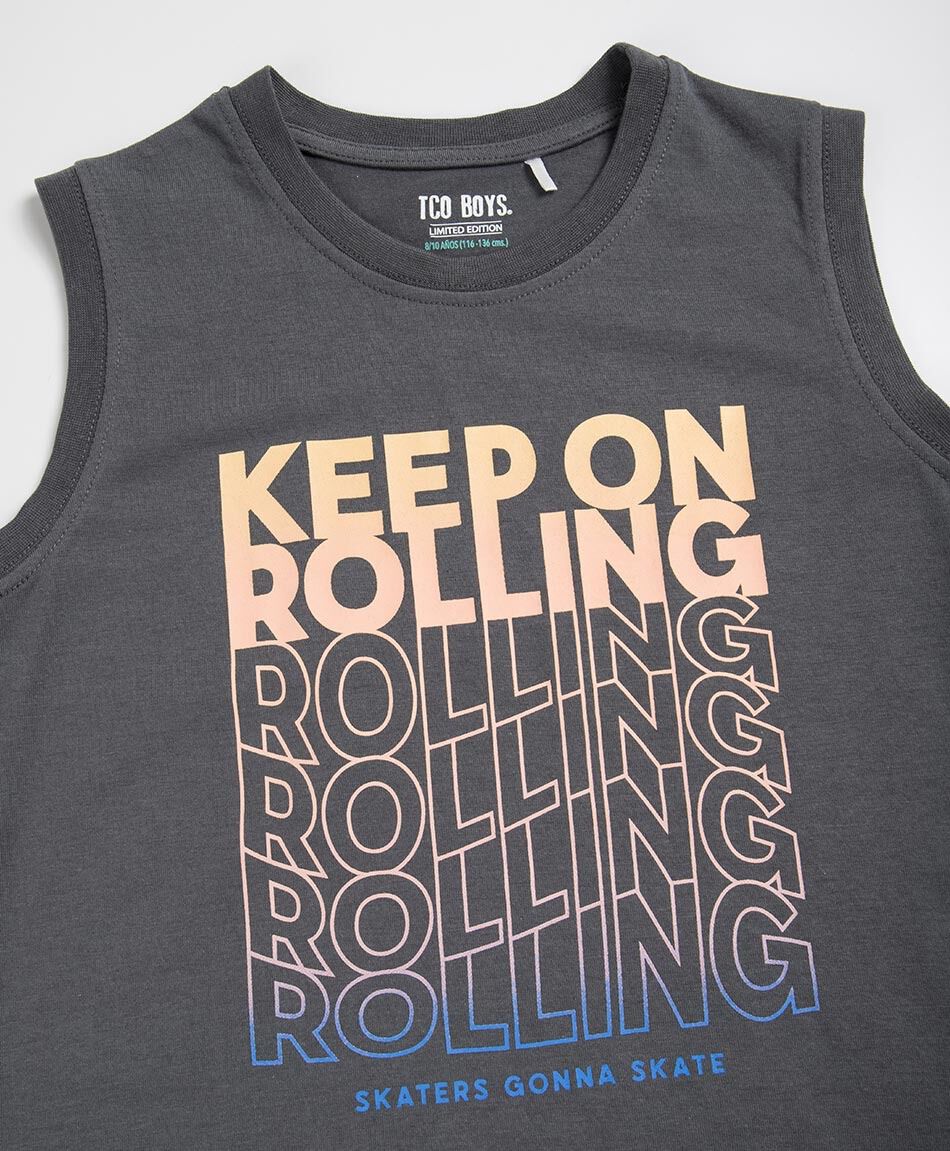 Polera ni&ntilde;o sin mangas rolling