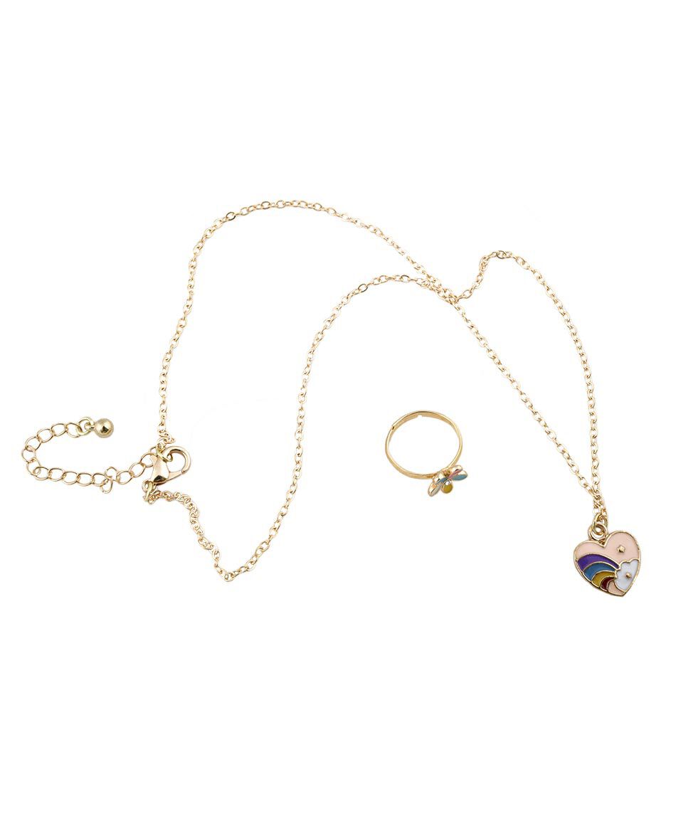 Set collar + anillo coraz&oacute;n 2 piezas