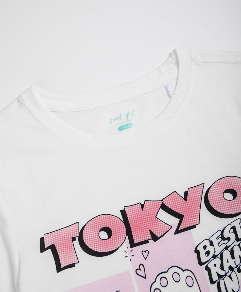 Polera ni&ntilde;a manga larga blanca