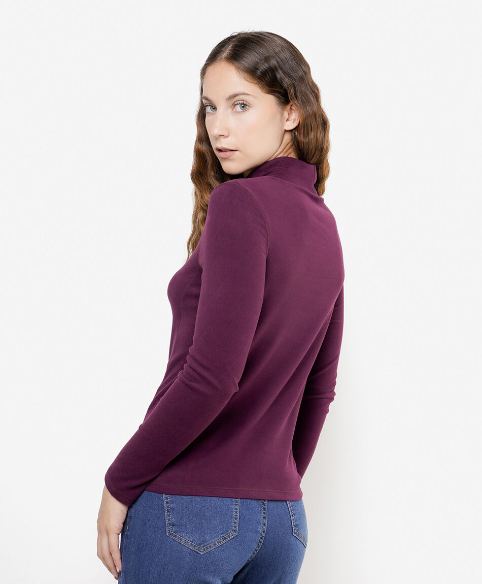 Polera mujer lisa cuello medio