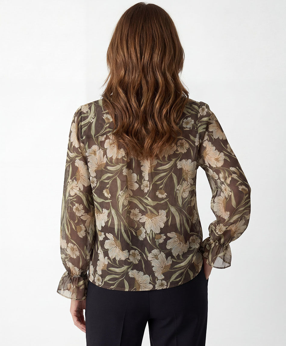 Blusa mujer chiffon flores