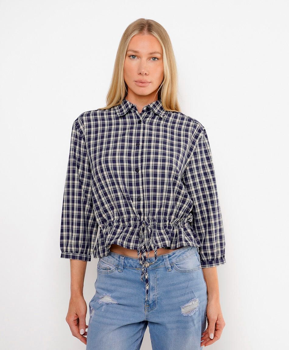 Blusa mujer cuadrill&eacute; lazo