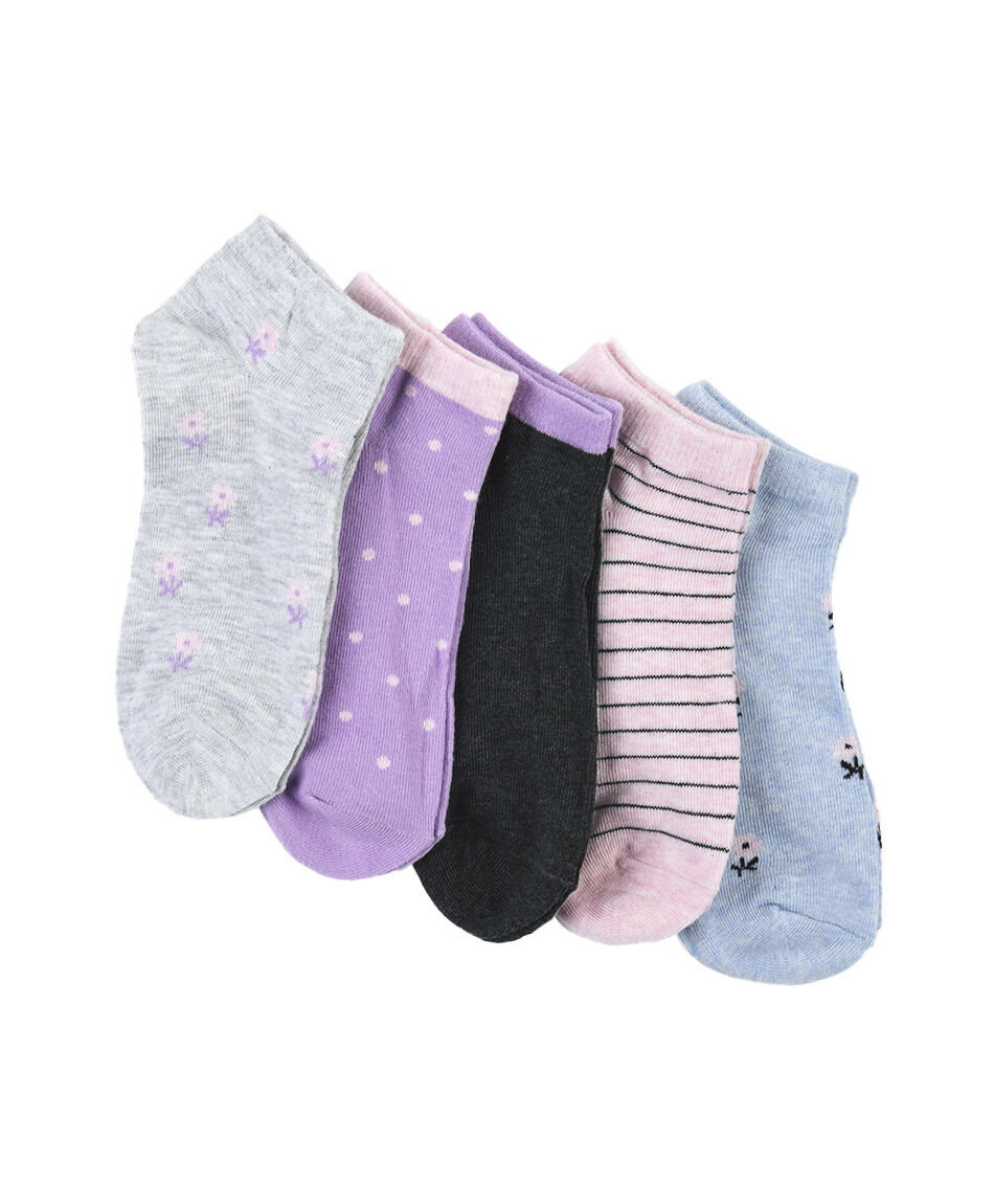 Pack 5 calcetines mujer flores y l&iacute;neas