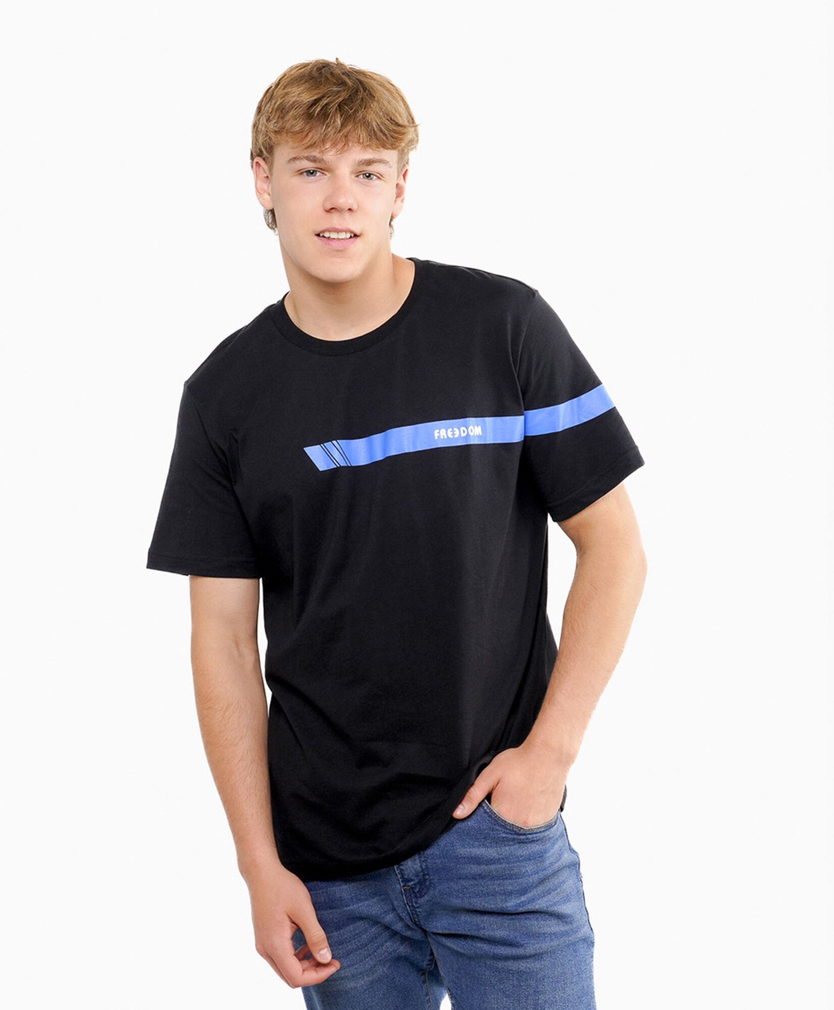 Polera hombre estampado franja Polera hombre estampado franja