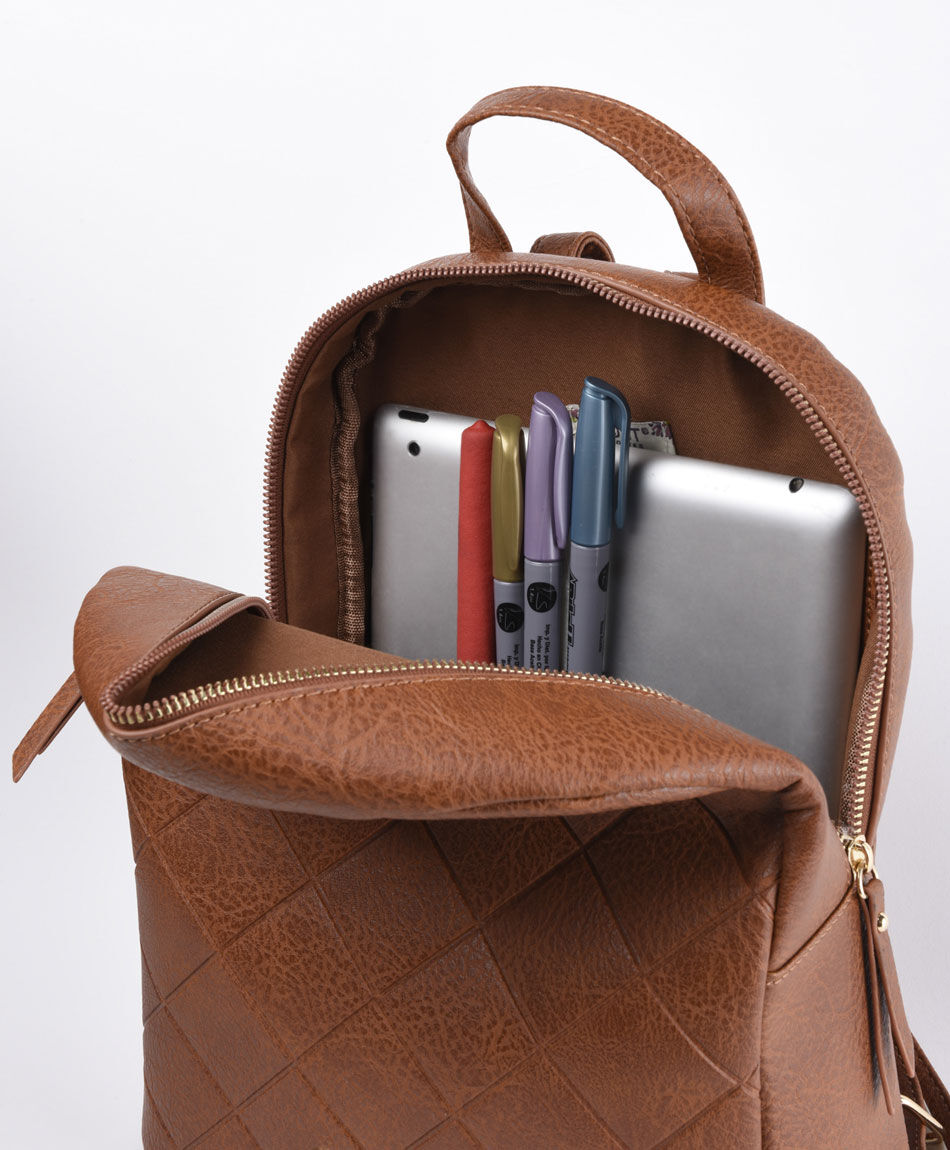 Mochila mujer cuadros y texturas